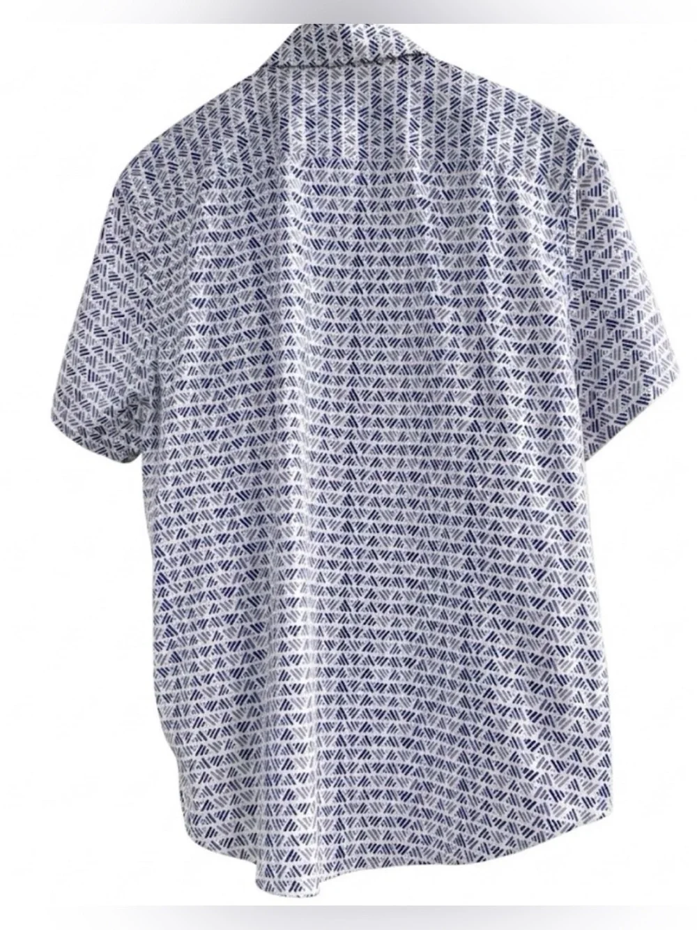 Robert Graham Shirt Mens XL Classic Fit Purple White Geometric Short Sleeve